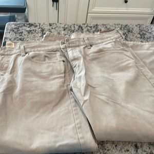 Two pair schmidt workwear pants 38x30 khaki canvas